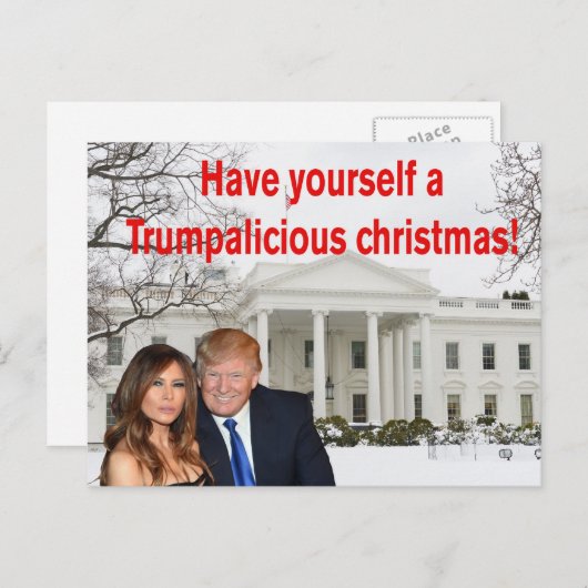 Een echte kerst van Donald en Melania Feestdagenkaart (Voorkant / Achterkant)