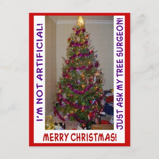 Een echte kerstboom feestdagenkaart (Voorkant)