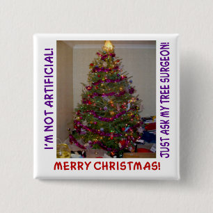 Een Echte Kerstboom Vierkante Button 5,1 Cm