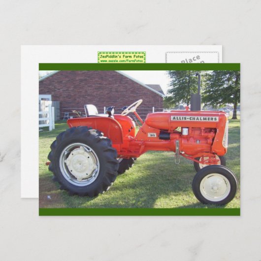 Een echte machine van het Man - 1967 Allis-Chalmer Briefkaart (Voorkant / Achterkant)