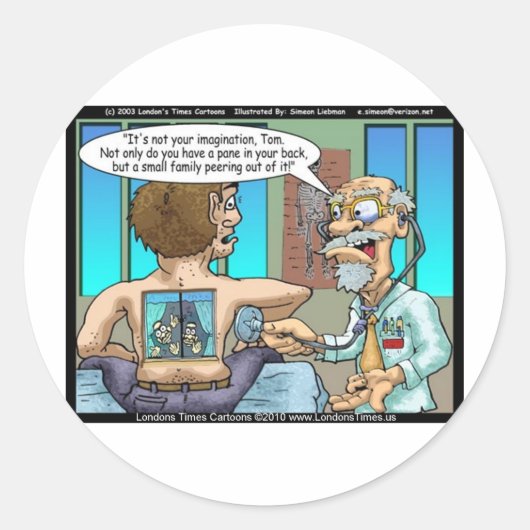 Een echte rugpijn Funny T - shirts Mokken & cadeau Ronde Sticker (Voorkant)
