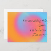 Een echte verontschuldiging briefkaart (Voorkant / Achterkant)