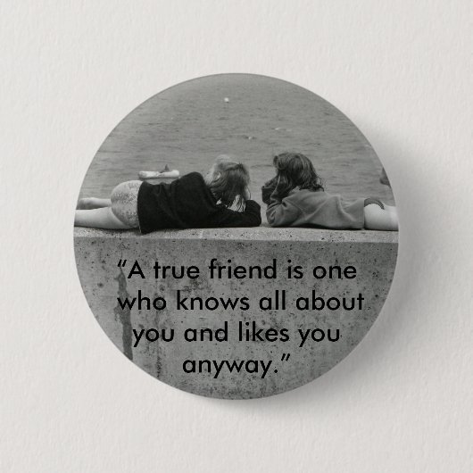 Een echte vriend ronde button 5,7 cm (Voorkant)