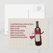 "EEN ECHTE VRIEND WEET WANNEER TE LUISTEREN" BRIEFKAART (Voorkant / Achterkant)