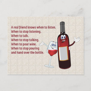 "EEN ECHTE VRIEND WEET WANNEER TE LUISTEREN" BRIEFKAART
