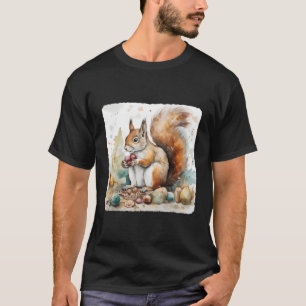 Een eekhoorn met een Collectie van noten Natuur fo T-shirt