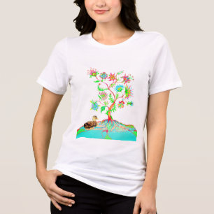 Een eend en een boom des levens Tri-Blend shirt
