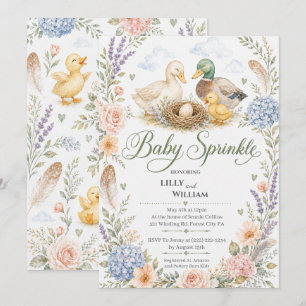 Eén Eend Familie Baby Sprinkle Uitnodiging