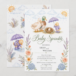 Eén Eend Familie Baby Sprinkle Uitnodiging