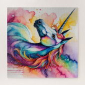 Een eenhoorn in aquarel legpuzzel (Horizontaal)