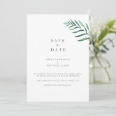 Een eenvoudig groen sparen de datum Kaart (Staand voorkant)