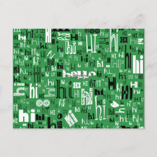 Een eenvoudig Hallo Deel Deux - Groen Briefkaart