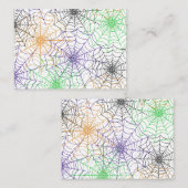 Een Eenvoudig Halloween Spinneweb Patroon Notitiekaartje (Voorkant / Achterkant)