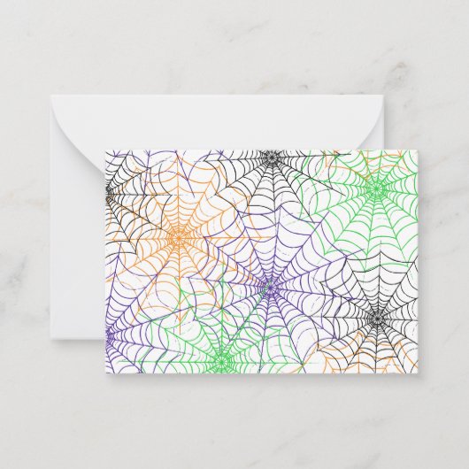Een Eenvoudig Halloween Spinneweb Patroon Notitiekaartje (Voorkant)