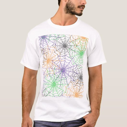 Een eenvoudig Halloween Spin's Web Patroon T-shirt (Voorkant)