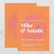 Een eenvoudige bloemen bruiloft uitnodiging Kaart