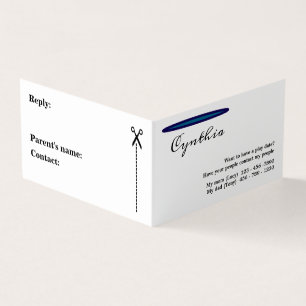 Een eenvoudige maar elegante speeldatum Kinder Visitekaartjes
