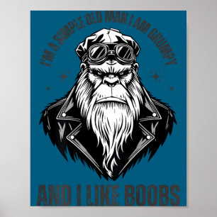 Een eenvoudige oude man ben chagrijnig en hou van poster