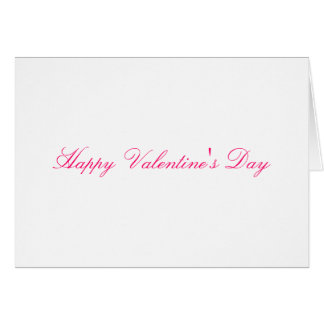 Een eenvoudige roze letters witte Valentijnskaart