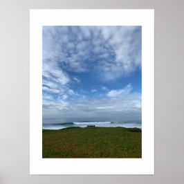 Een eenzame bank Californië kleurenfotografie Poster