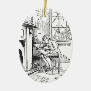 Een eenzame jongen keramisch ornament