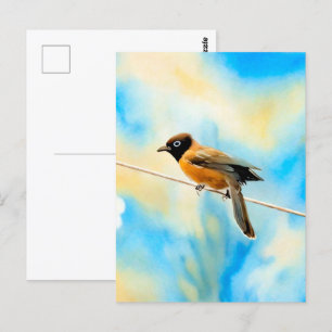 Een eenzame kleurrijke vogel briefkaart