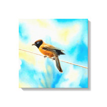Een eenzame kleurrijke vogel