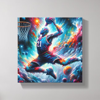 Een eerbetoon aan basketballegendes canvas afdruk