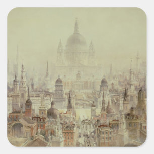 Een eerbetoon aan Sir Christopher Wren Vierkante Sticker