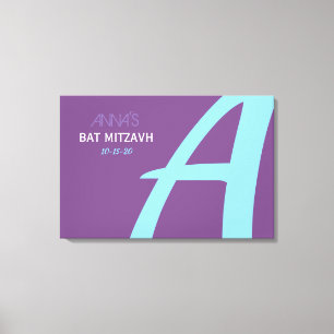 Een EERSTE Knuppel Mitzvah van de Bar teken-in Canvas Afdruk