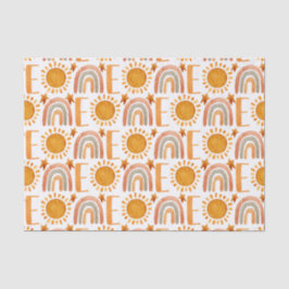 Een eerste verjaardag Waterverf Boho Rainbow en Su Tissuepapier