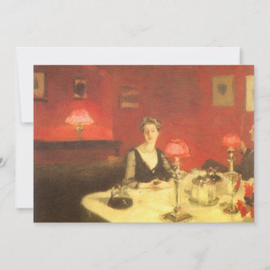 Een eettafel 's nachts door John Singer Sargent Kaart (Voorkant)