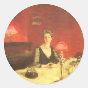 Een eettafel 's nachts door John Singer Sargent Ronde Sticker
