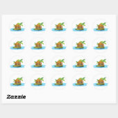 Een eiland met een kleine nipa hut ronde sticker (Vel)