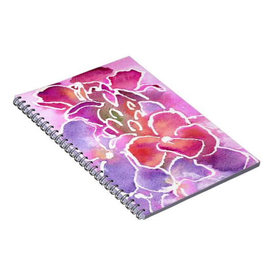 Een Elegant Floral Pink en Mauve Spiral Notitieboe Notitieboek (Rechterzijde)