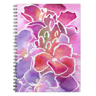 Een Elegant Floral Pink en Mauve Spiral Notitieboe Notitieboek