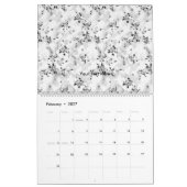 Een elegant zwart-wit ontwerp gevuld met stijl kalender (Feb 2027)