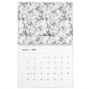 Een elegant zwart-wit ontwerp gevuld met stijl kalender