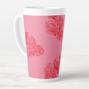 Een elegante bloemstuk in roze en goud, pr latte mok