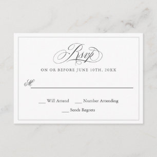 Een Elegante Bruiloft RSVP Kaartje