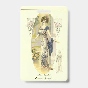 Een elegante Fashion Plate gepersonaliseerde bladw Badge