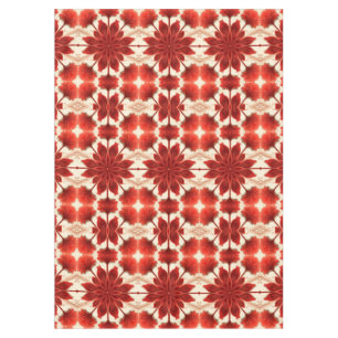 Een elegante rode kleur stof bloemmotief patroon tafelkleed