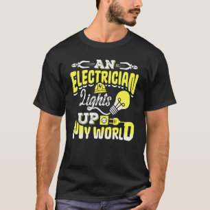Een elektricien licht mijn wereld-elektrische moto t-shirt