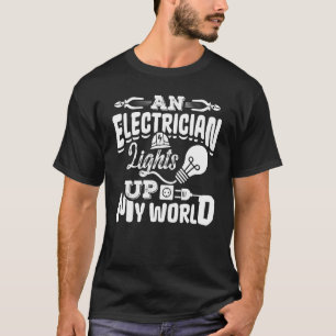 Een elektricien licht mijn wereld-elektrische moto t-shirt