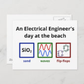 Een Elektrische Engineer op het strand Briefkaart (Voorkant / Achterkant)