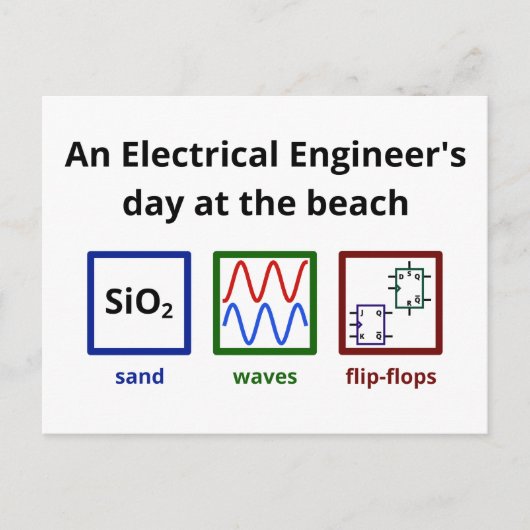 Een Elektrische Engineer op het strand Briefkaart (Voorkant)