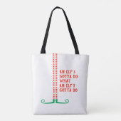 Een Elf moet funny Striped Legs Shoes doen Draagtas (Achterkant)