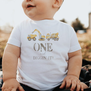 Eén en graven het T-shirt voor de bouw