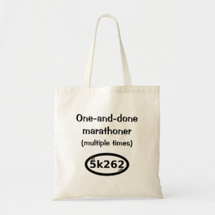 Eén-en-klaar volledige marathoner (meerdere keren tote bag