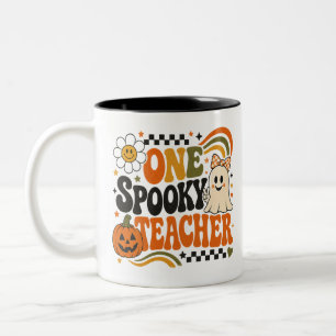 Eén enge leraar pompoen Halloween leuk mok cadeau